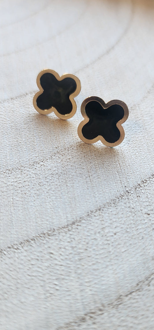 Gold Clover Studs