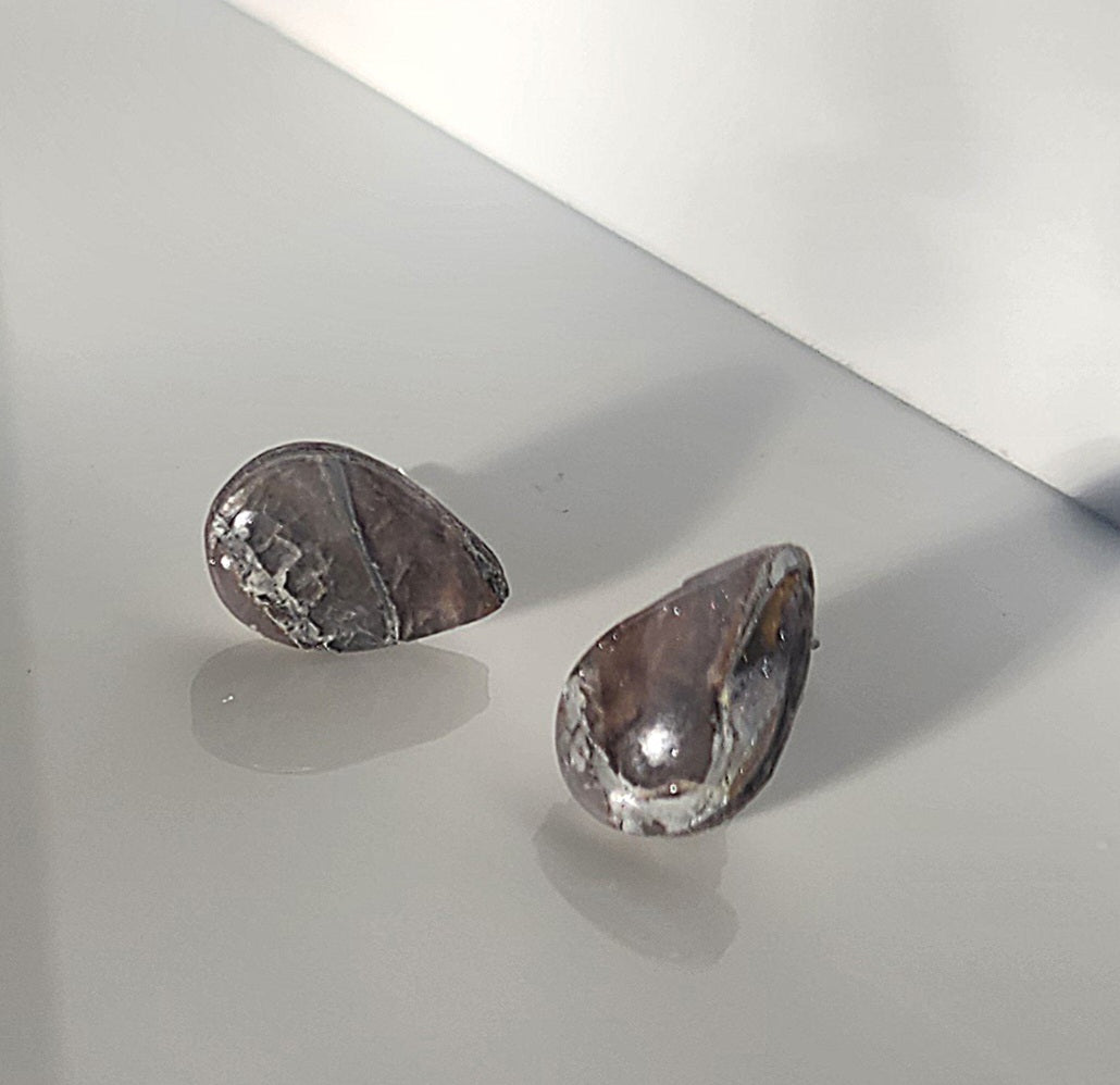 Snake Skin Faux Stone Teardrop Studs