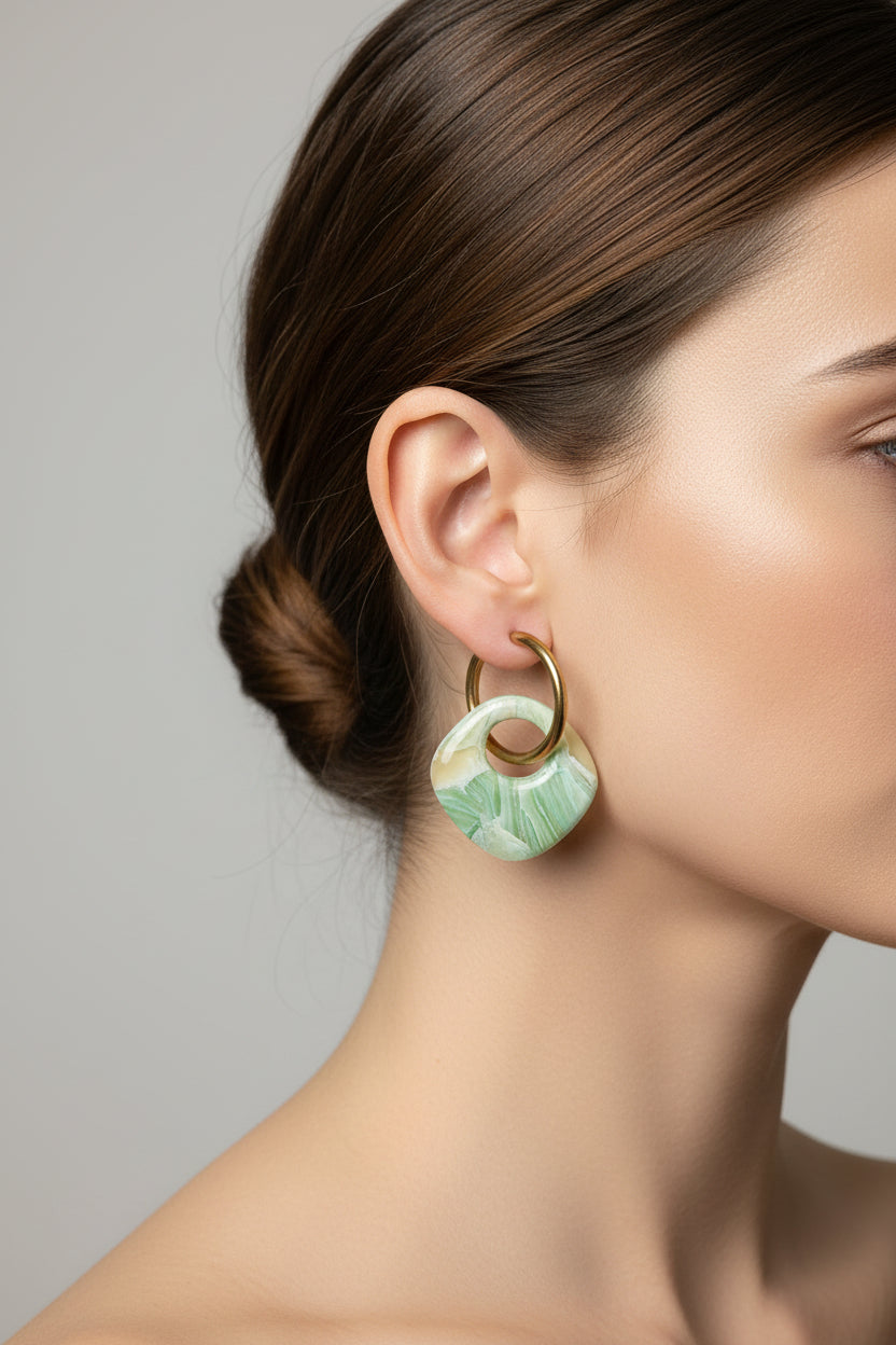 Pastel Green Faux Stone